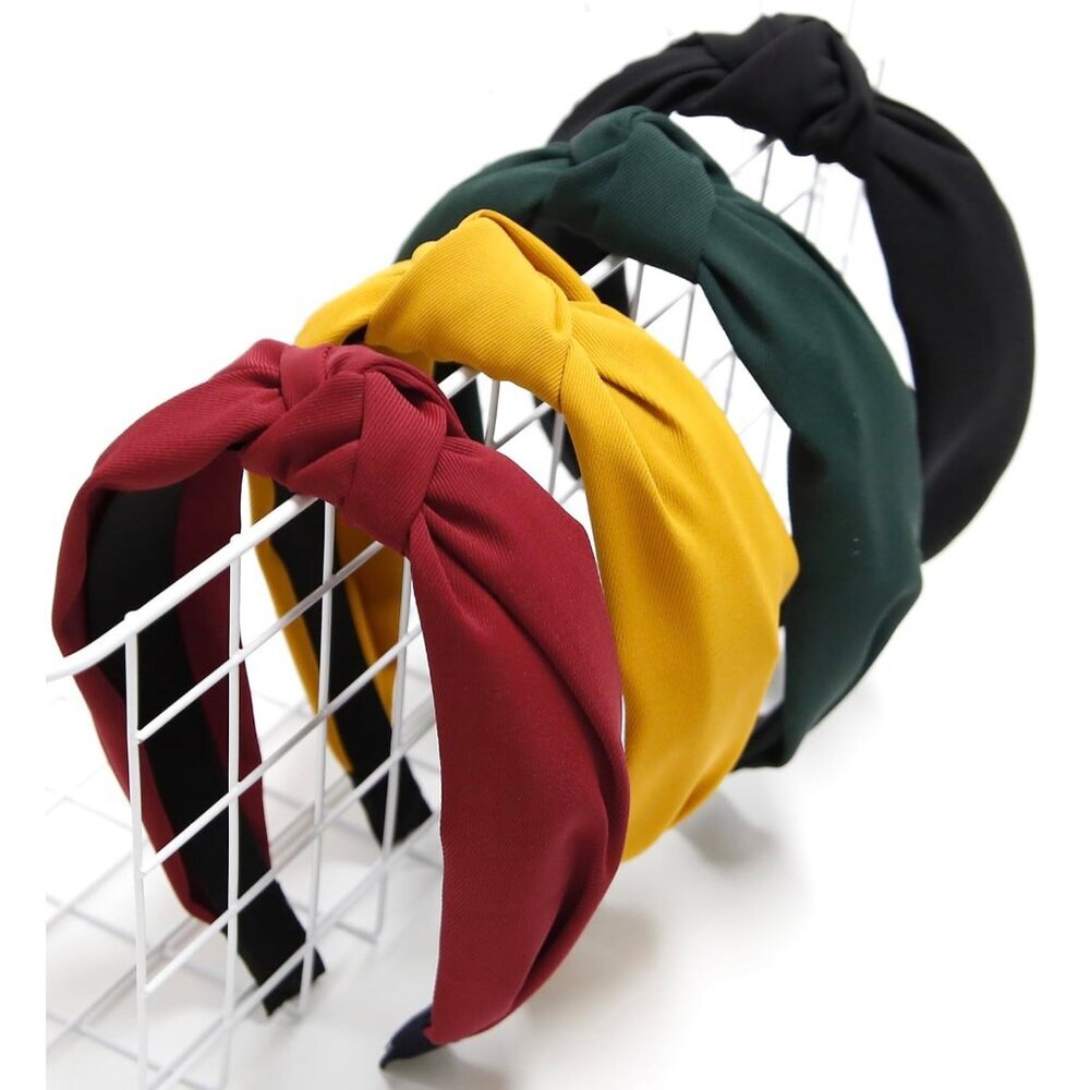 Christmas Headbands for Women Hair Accessories, Red Grenn Yellow Knotted Headban